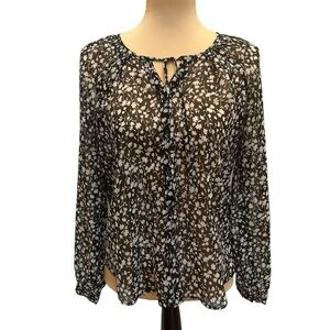 Old Navy Floral Keyhole Long Sleeve  Blouse